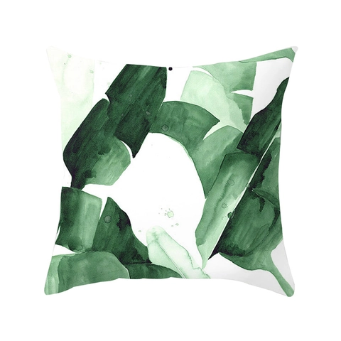Tropical Plant Polyester Pillowcase Monstera Palm Banana Leaf Print Cushion Cover Modern Minimalist Home Office Decor Without Insert