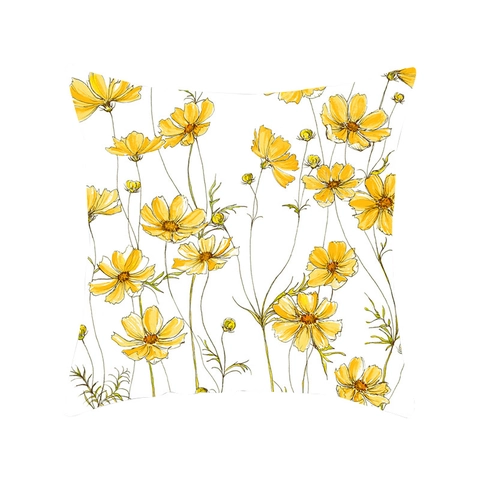 Watercolor Floral Peach Skin Velvet Cushion Cover Decorative Botanical Throw Pillowcase For Sofa Living Room Home Decor Square Pillow Cover