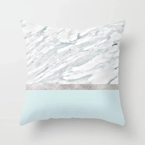 Federa per Cuscino Moderna con Motivo Geometrico Marmo Stile Nordico Poliestere Pelle di Pesca Copricuscino Decorativo