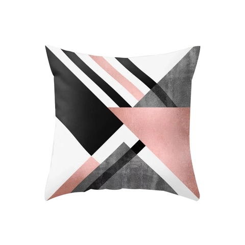 Fodera per Cuscino in Poliestere Pelle di Pesca con Motivo Geometrico in Marmo Rosa Nordico Minimalista per Decorazione Casa