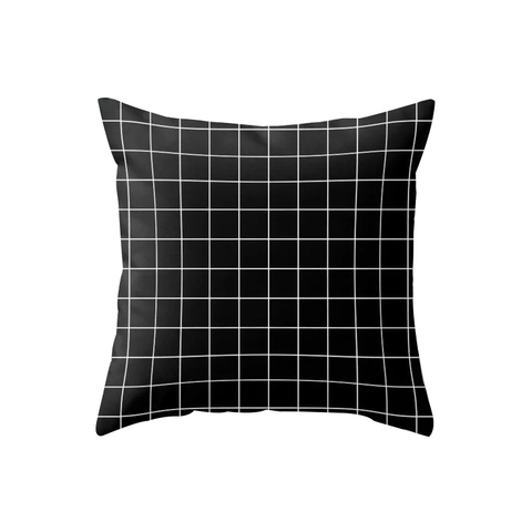 Federa in Lino a Quadri Minimalista Moderna Copricuscino Quadrato Decorativo per Divano Casa Ufficio Auto Gioielli