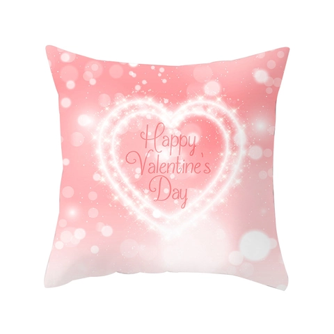 Modern Minimalist Peach Skin Polyester Pillowcase Romantic Heart Snowman Printed Throw Pillow Cover For Valentine Christmas