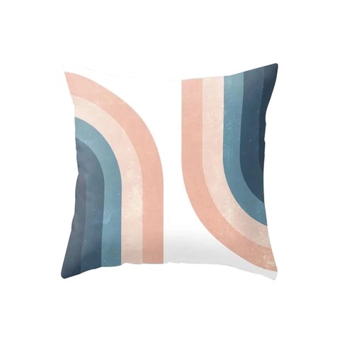 Federa per Cuscino Geometrica Astratta Minimalista Moderna Rosa Pelle di Pesca Decorativa Quadrata per Divano