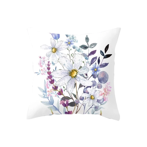 Aquarel Kunst Decoratieve Kussenhoes Hert Bloemenpatroon Perzikhuid Polyester Bank Kussensloop Voor Woondecoratie