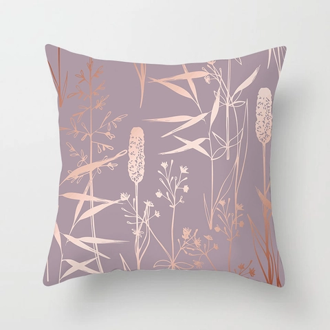 Federa per Cuscino in Poliestere Peach Skin Rosa Oro Rosa Geometrico Floreale Moderna Federa Decorativa per Divano Casa