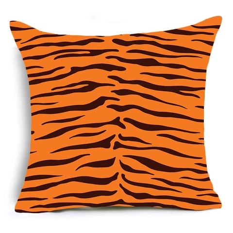 Fodera per Cuscino Decorativa Moderna Stampa Animalier Quadrata Poliestere Leopardata Zebra Tigrata Fantasia Mucca per Divano Casa