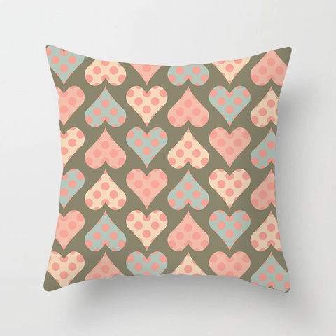 Housse de Coussin Géométrique Color Block Style Nordique en Polyester Peau de Pêche Carrée Décorative pour Canapé Salon