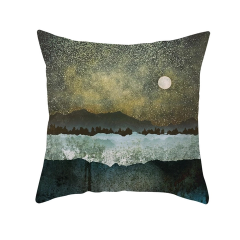 Modern Minimalist Gold Mountain Abstract Art Pillowcase Polyester Printed Cushion Cover For Sofa Living Room Home Decor