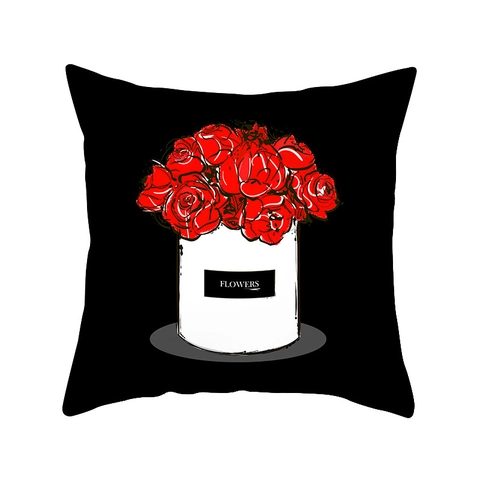 Mode Valentijnsdag Rood Hart Lippen Roos Bedrukte Polyester Kussenhoes Voor Sofa Woonkamer Decoratieve Sierkussensloop
