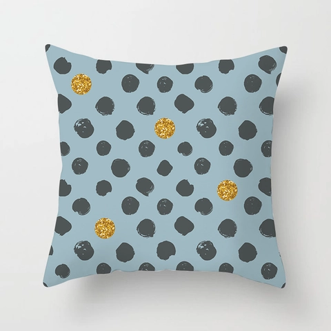 Fodera per Cuscino Geometrica Nordica Blu Nebbia Minimalista Moderno Poliestere Pelle di Pesca Decorativa per Divano di Casa