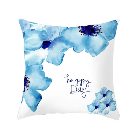Modern Minimalist Blue Geometric Marble Pillowcase Polyester Digital Printed Decorative Cushion Cover For Sofa Home Car
