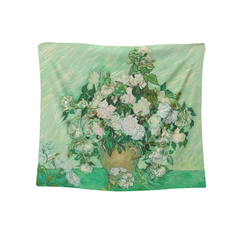 Arazzo da Parete in Stile Classico a Pittura a Olio Coperta Decorativa Artistica in Poliestere con Motivo Impressionista