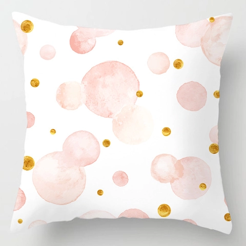 Funda de Almohada Decorativa Geométrica Abstracta Rosa Felpa Corta Suave Funda de Cojín Cuadrada para Sofá Sala de Estar Decoración del Hogar