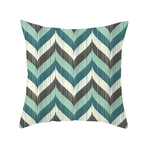 Federa Decorativa Geometrica Teal in Pelle di Pesca e Pelo Corto Quadrata Copricuscino per Divano Soggiorno Decorazione Casa