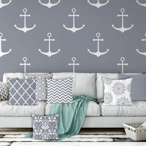 Federa in Pelle di Pesca Geometrica Grigia Minimalista Moderna Federa Decorativa Stampata in Stile Europeo per Divano Casa