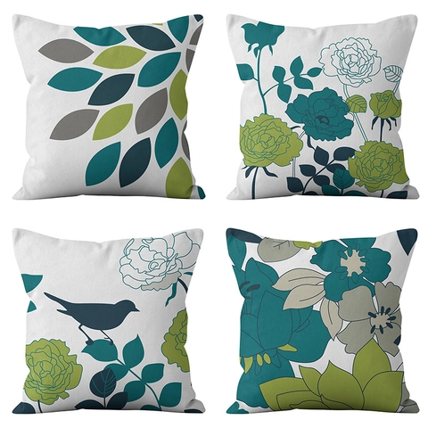 Federa in Lino Moderna Minimalista con Motivo Floreale Botanico Copricuscino Quadrato con Cerniera Nascosta per Divano Casa