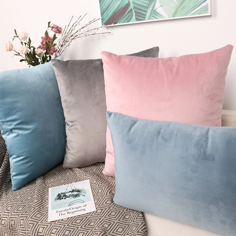 Einfarbig Modern Samt Kopfkissenbezug Plüsch Quadratisch Kissenhülle Weich Sofa Dekorativ Kissenbezug Für Zuhause Büro Dekor