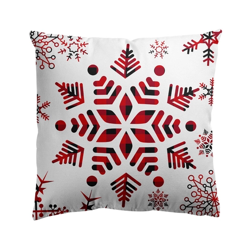 Weihnachten Kissenbezug Pfirsichhaut Polyester Büffelkaro Rentier Schneeflocke Muster Festliche Haus Dekoration