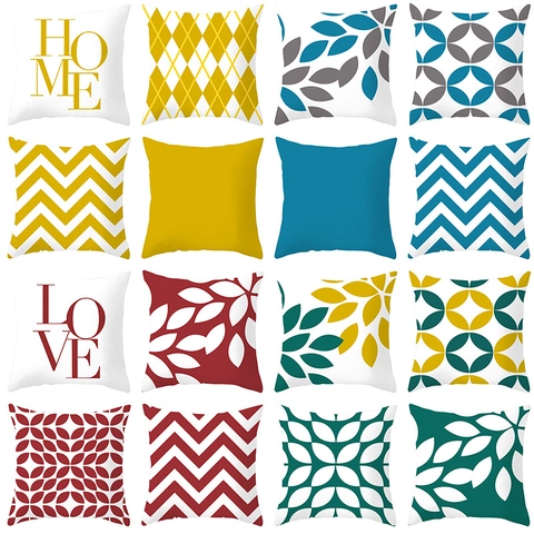 Nordische Geometrische Abstrakte Kopfkissenbezug Pfirsichhaut Polyester Quadratische Kissenhülle Modern Minimalistische Dekorative Wohnkultur