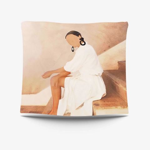 Morandi Abstract Tapestry Polyester Wall Hanging With Geometric Botanical Female Portrait Pattern Digital Printed Home Decor