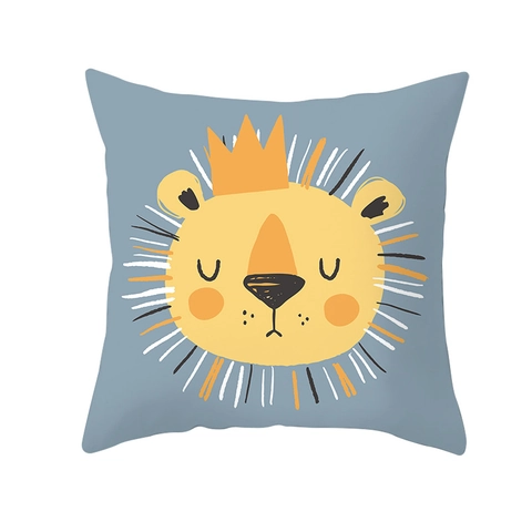 Cartoon Dieren Peach Skin Kussensloop Vierkante Decoratieve Kussenhoes Voor Kinderkamer Sofa Home Decor Moderne Stijl