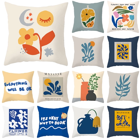 Matisse Federa Astratta Floreale Copricuscino Nordico Geometrico Moderno Pelle di Pesca Federa Decorativa per Divano Casa