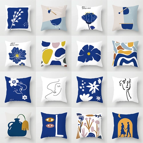 Nordisch Abstrakt Geometrisch Kissenbezug Kurzplüsch Modern Art Linienzeichnung Kissenhülle Sofa Home Dekorative