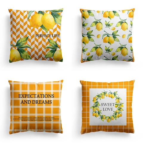 Waterproof Polyester Linen Pillow Case Decorative Throw Cushion Cover For Sofa Living Room Home Decor Floral Print