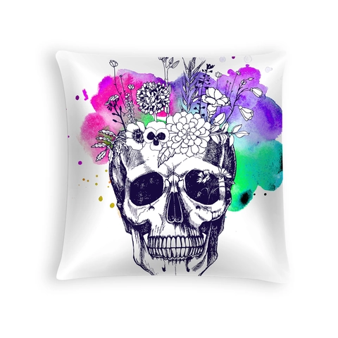 Tag Der Toten Zuckerschädel Kissenbezug Halloween Floral Pfirsichhaut Polyester Dekorativer Kissenhülle Für Zuhause Sofa