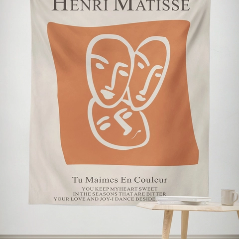 Arazzo Parete Astratto Stile Matisse Nordico Tessuto Poliestere Arte Minimalista Panno Appeso Estetico Per Decorazione