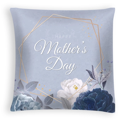 Funda de Almohada Estampada con Flores y Corazón para el Día de la Madre Poliéster Suave Piel de Melocotón Funda de Cojín Decoración Hogar Sofá Regalo Mamá