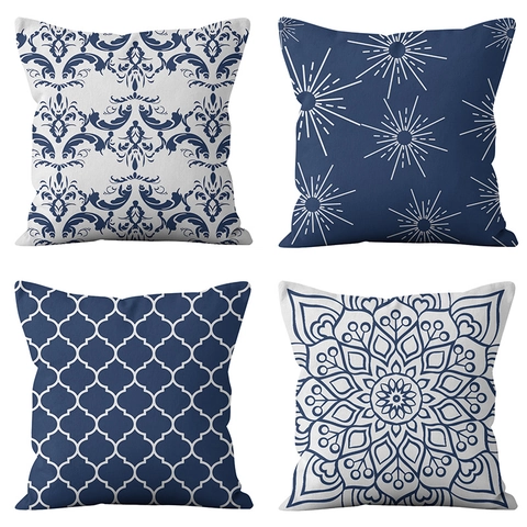 Geometric Mandala Peach Skin Polyester Throw Pillow Cover Decorative Cushion Case For Sofa Home Office Decor