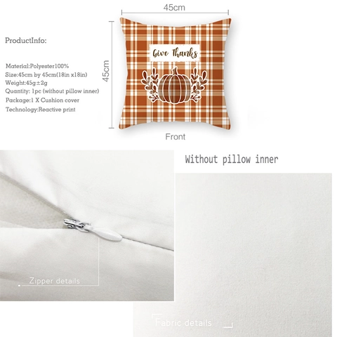 Herbst Erntedankfest Kissenbezug Kürbis Ernte Sonnenblume Druck Polyester Dekorative Kissenhülle Für Zuhause Wohnzimmer Dekor