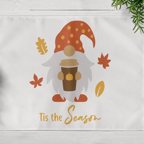 Autumn Thanksgiving Placemat Heat Resistant Washable Table Mat Pumpkin Maple Leaves Gnome Harvest Dining Kitchen Decor