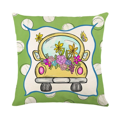 Nordisch Frühling Blumen Pflanzen Digitaldruck Polyester Deko Kopfkissenbezug Haus Sofa Kissenbezug Mehrfarbig Blumen