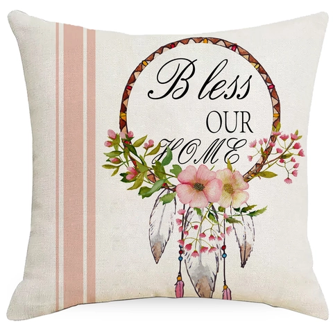 Bloemen Bedrukte Sierkussenhoes Decoratieve Aquarel Bloemen Kussenhoes Voor Sofa Couch Huis Woonkamer Kantoor