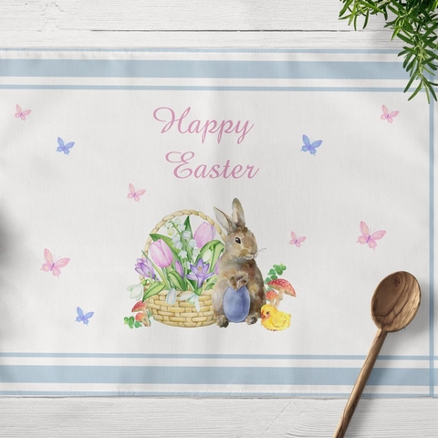 Frohe Ostern Tischsets Leinenmischung Wasserdicht Hitzebeständig Tischmatten Für Esszimmer Hase Gnom Muster Home Deko