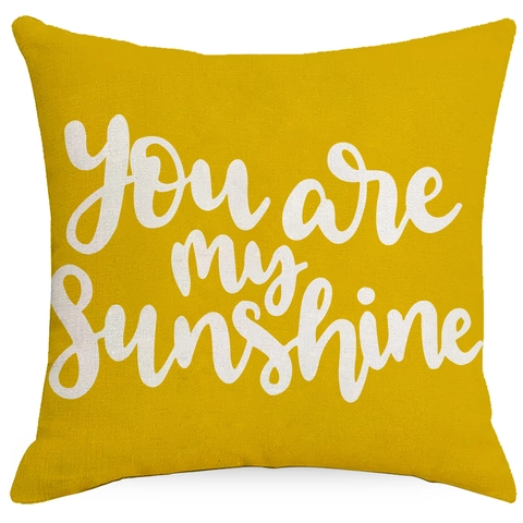Federa in Poliestere con Stampa a Margherita Tipografia Sunshine Giallo Copricuscino per Divano Casa Federa Decorativa Moderna