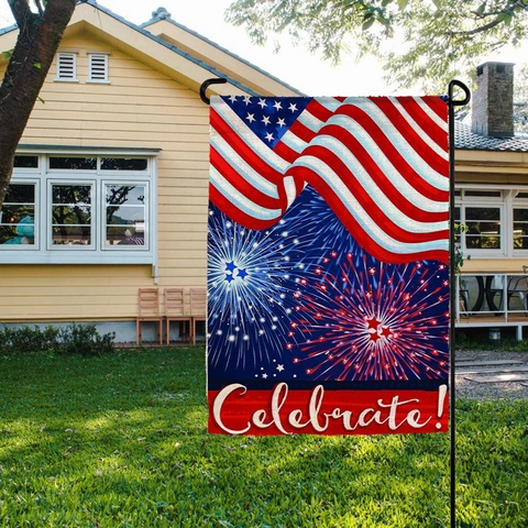 Independence Day Garden Flag Double Sided Patriotic Stars And Stripes Outdoor Yard Decorative Banner Polyester Welcome Flag