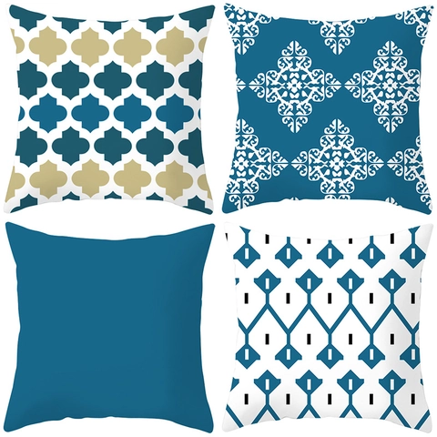 Bohemian Geometrischer Dekokissenbezug Polyester Bedruckter Kissenbezug Für Sofa Auto Zuhause Deko 45x45cm Ethno-Stil