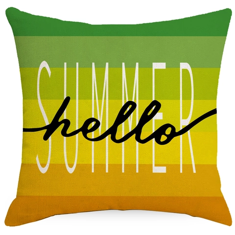Sunflower Printed Square Cushion Cover Decorative Polyester Pillowcase For Home Sofa Office Summer Sunshine Pattern Case