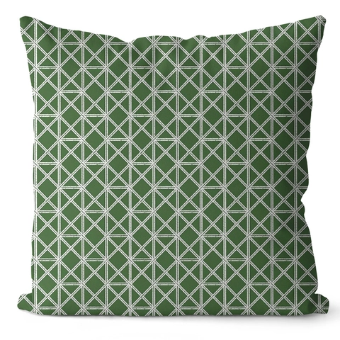 Funda de Cojín de Poliéster con Planta Verde Tropical Estampado de Hojas Geométricas Funda de Almohada Decorativa para Sofá