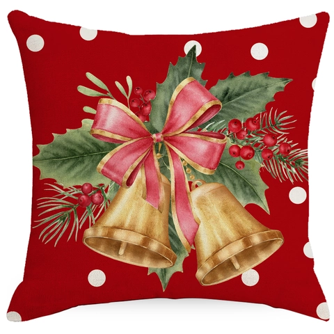 Weihnachten Kissenbezug Dekorative Rot Grün Polyester Digital Bedruckt Quadratisch Kissenhülle Für Wohnzimmer Festliche Deko