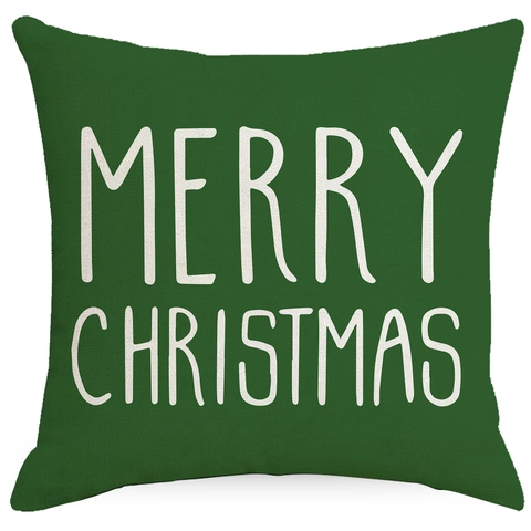 Christmas Throw Pillowcase Polyester Cushion Cover Merry Christmas Jingle Bells Letter Print Cartoon Gnome Decorative Home Sofa Pillow Case