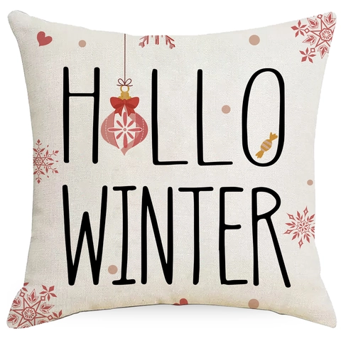 Fundas de Cojín de Navidad Rosa Cascanueces Árbol de Navidad Estampado de Poliéster para Sofá Hogar Decoración Regalo