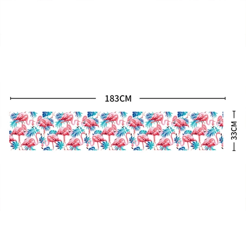 Flamingo Tropical Leaf Table Runner Aloha Pineapple Hawaiian Style Summer Kitchen Dining Room Decoration Linen Fabric