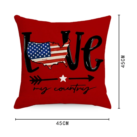 Independence Day Linnen Kussenslopen Amerikaanse Vlag Rode Vrachtwagen Buffalo Plaid Decoratieve Kussenhoezen Voor Bank Interieur