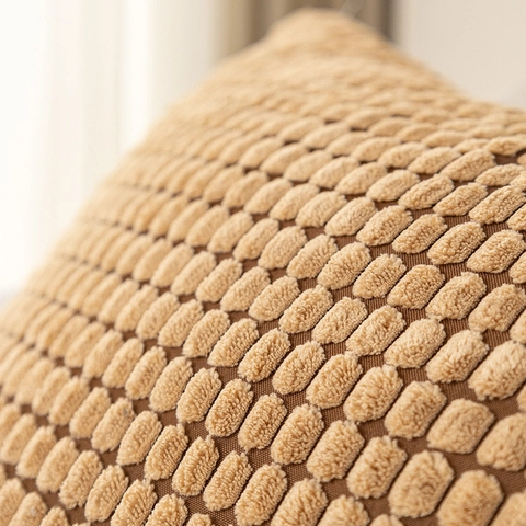 Housse De Coussin En Velours Côtelé Minimaliste Nordique Grain De Maïs Doux Couleur Unie Pour Canapé Décoration Maison