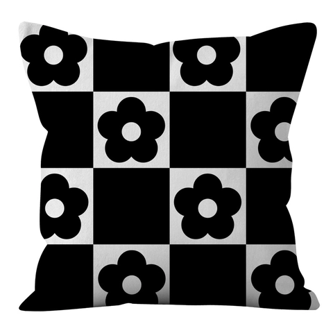 Nordischer Minimalistischer Schwarz-Weißer Geometrischer Kopfkissenbezug Moderner Abstrakter Linienkunst Kurzplüsch Kissenbezug Für Sofa Wohnzimmer Deko