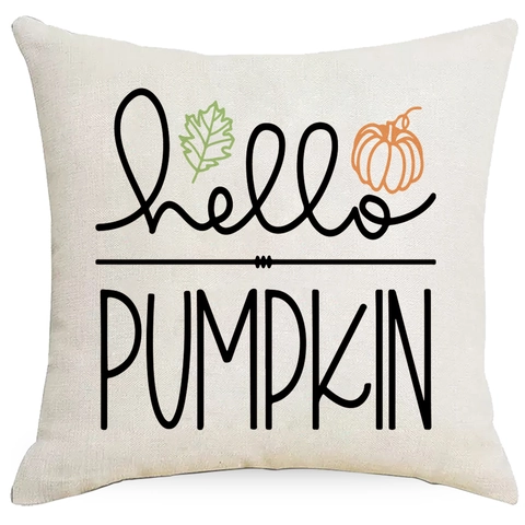 Thanksgiving Linen Pillowcase Autumn Harvest Pumpkin Decorative Throw Pillow Cover Vintage Truck Printed Cushion Case For Home Sofa